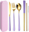 Portable Stainless Steel Cutlery Set – Reusable Travel Utensils (6-Piece)