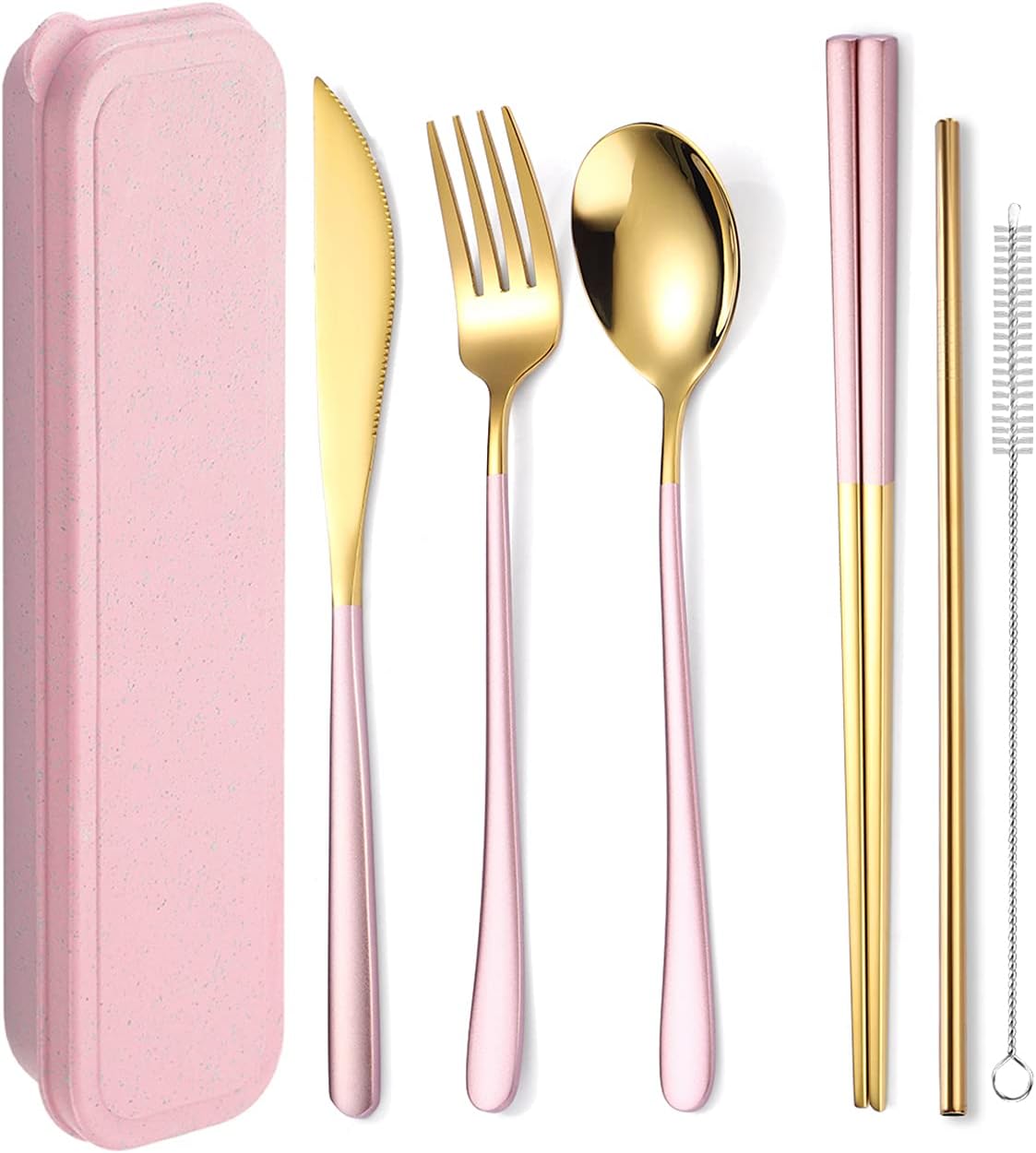 Portable Stainless Steel Cutlery Set – Reusable Travel Utensils (6-Piece)