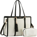 Laptop Tote Bag -Canvas+ Leather