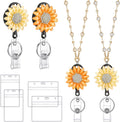 Sunflower Lanyard ID Badge Holder with Retractable Reel