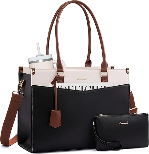 Laptop Tote Bag | Black, Brown, Beige