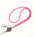 Rhinestone Mesh Lanyard with Retractable Badge Reel