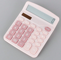 Pink Desktop Calculator – 8-Digit Solar Dual Power