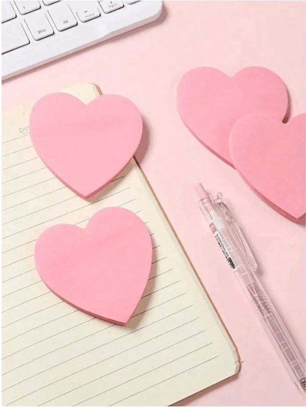 100 Sheets Heart Sticky Notes Notepad