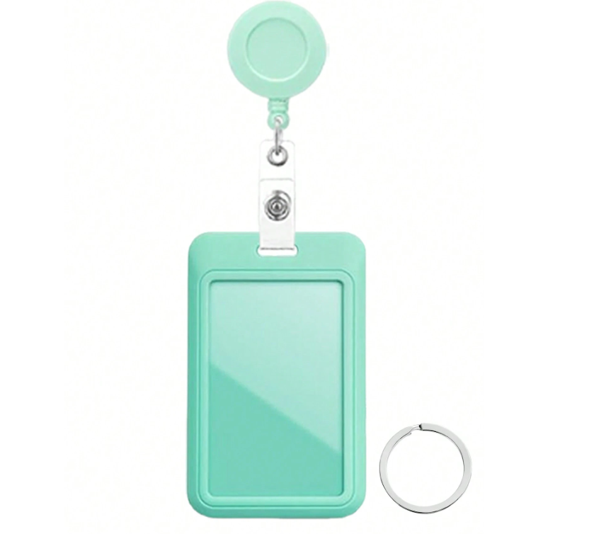 Solid Color Retractable ID Card Holder
