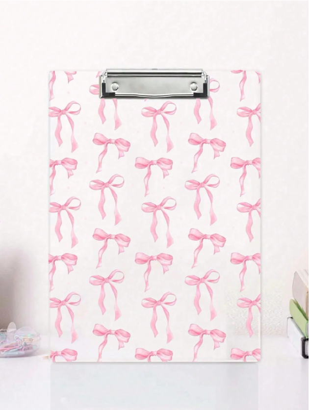 Pink Bow Pattern Clipboard