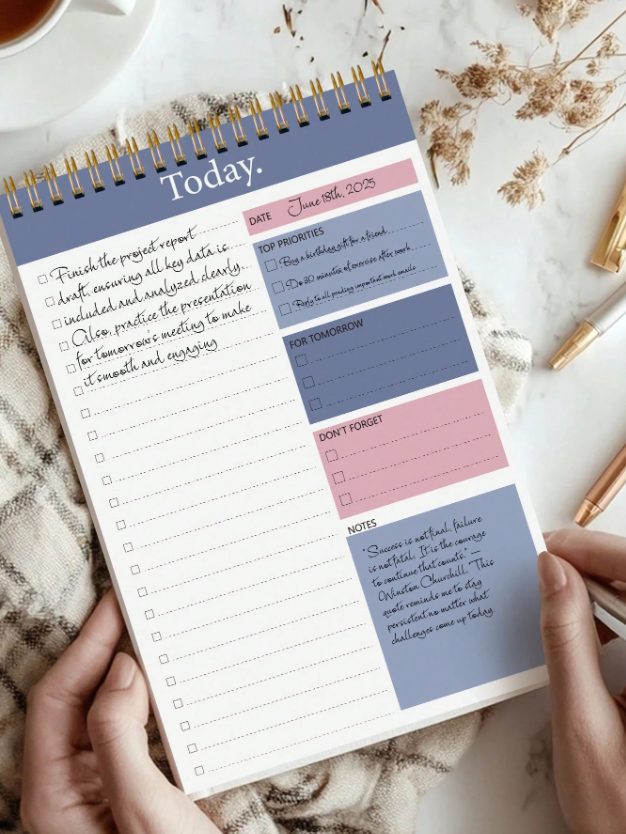 Simple Spiral Undated Daily Planner