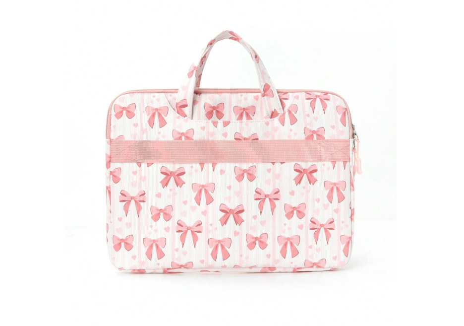Fashion Pink Ribbon Pattern 14-Inch Laptop Sleeve