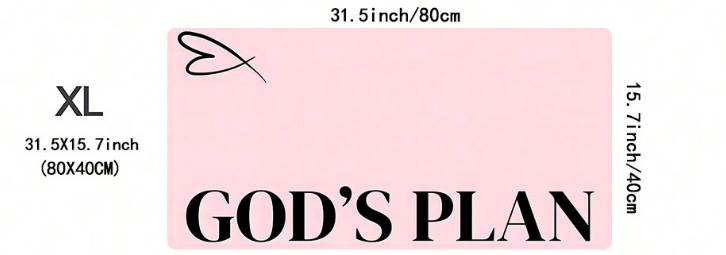 God’s Plan” Pink XLarge Desk Mat