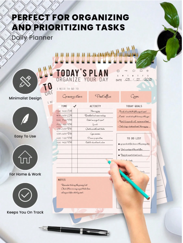 Spiral Bound Daily Planner Notebook
