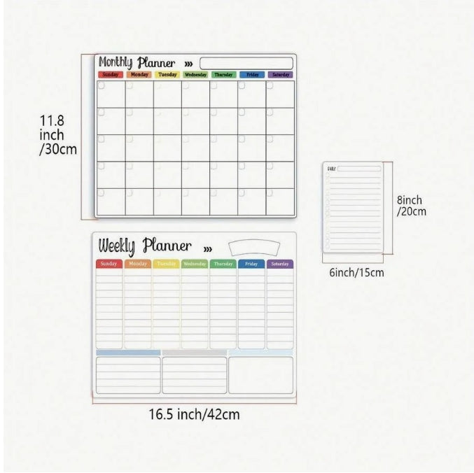 Magnetic Dry Erase Calendar Whiteboard Set (3-Pack)