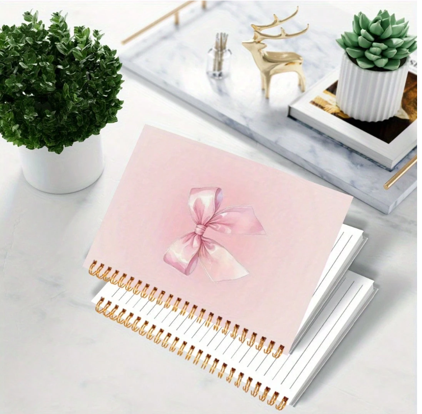 Pink Bow Spiral Notebook