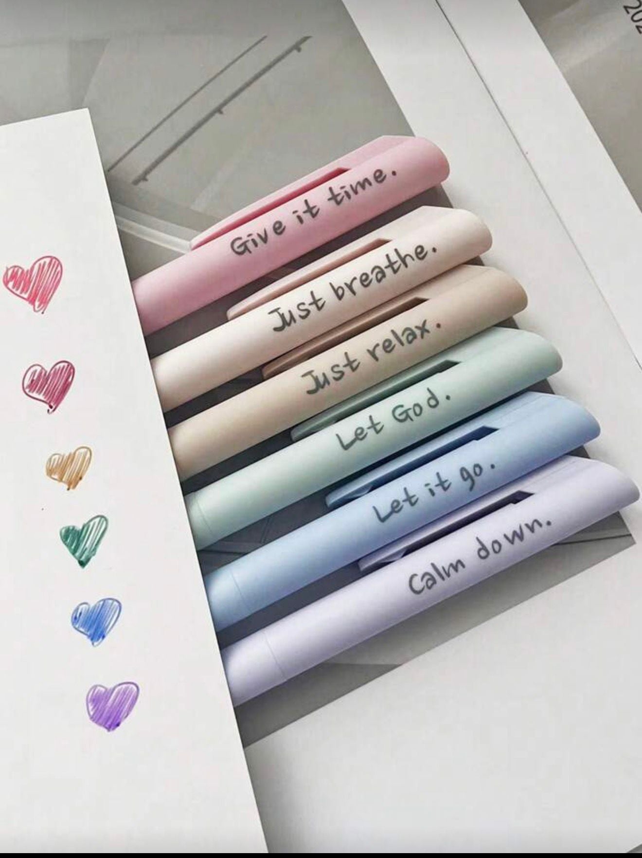 6 Piece Morandi Aesthetic Motivational Gel Ink Pen Set