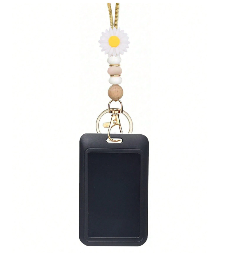 Daisy Boho Style Silicone Bead Lanyards
