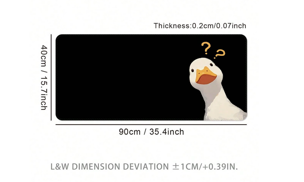 Confused Duck Extra Large Mouse Pad 🦆
