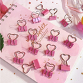 Pink Heart Paper Clips Set