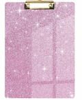 Pink Glitter Acrylic Clip Board